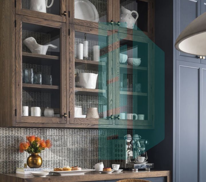 Gray Coffee Bar Cabinets