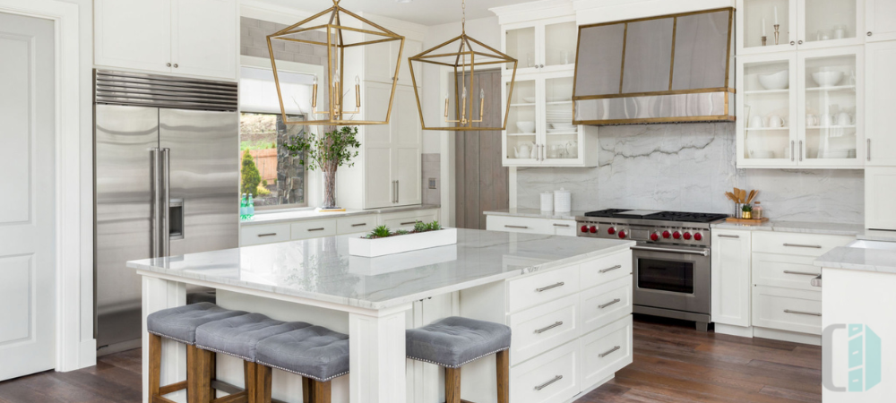 Modern White Kitchen Island