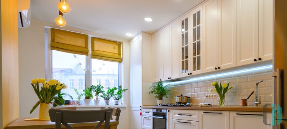 Kitchen with vibrant pop green color kitchen cabinets, bringing freshness and energy to the kitchen space.